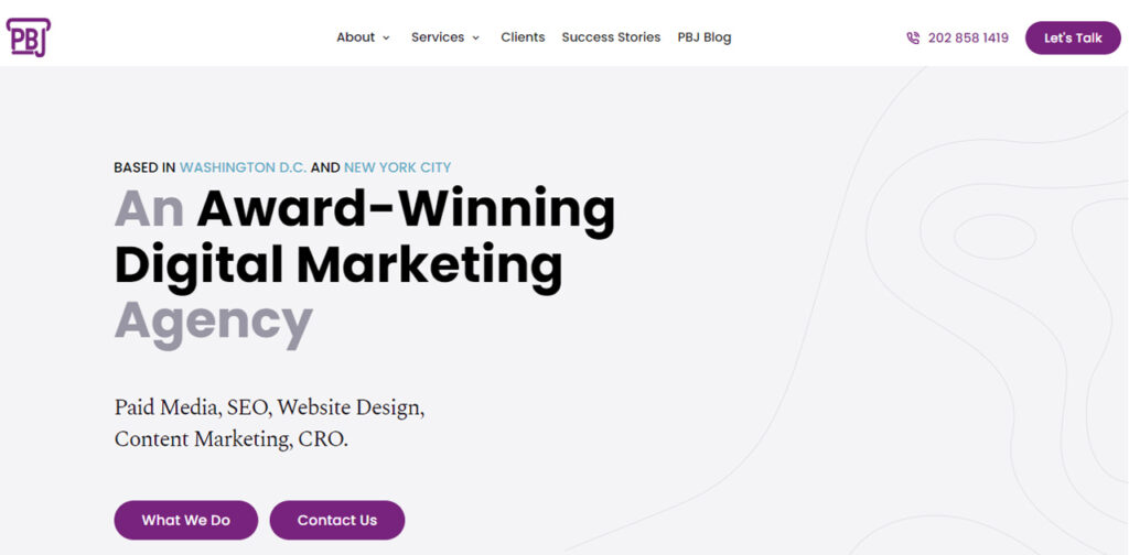 PBJ-Marketing home page