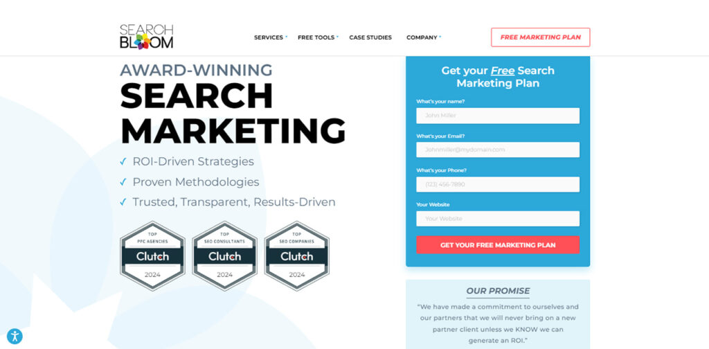 Searchbloom home page