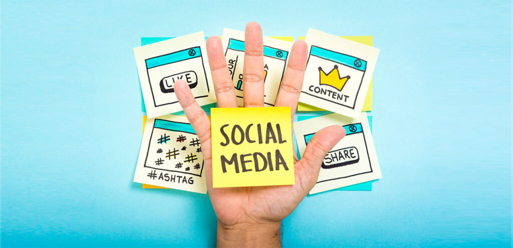 social media on hand image