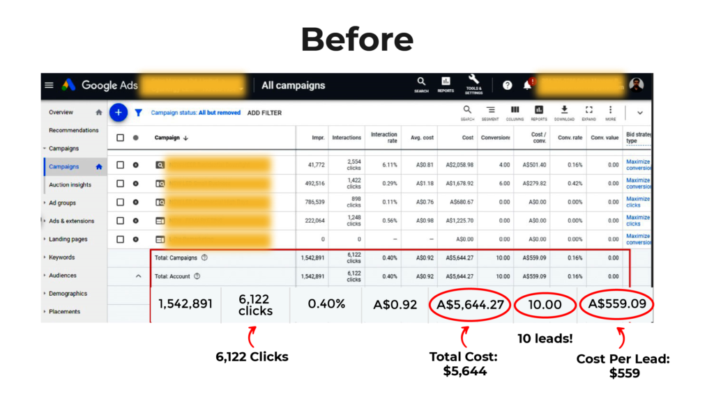 Solar-Retailer-ad-account-overview-before-our-work.png